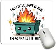 Funny Cute Mouse Pad Dumpster Fire Desk Accessories Funny Office Decor Mouse Pads for Desk Coworker Gifts Square Mouse Pad for Computer, Laptop, 9.5"X7.9", This Little Light of Mine