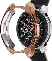 Case Compatible Samsung Galaxy Watch 46mm, NaHai TPU Slim Plated Case Shock-Proof Cover All-Around Protective Bumper Shell for Galaxy Watch 46mm SM-R800 Smartwatch, Rose Gold