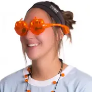 Light Up Jack O Lantern Halloween Trick or Treat LED Glasses, Orange, One-Size