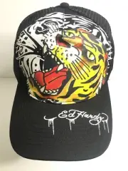 Ed Hardy Trucker’s Hat Snapback Mesh Back Throwback Y2K 2000s Tiger Head