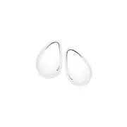 Silver Domed Pear Studs