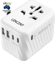 Universal Travel Adapter, International AC Plug Power Adaptor with 5.6A 3 USB C