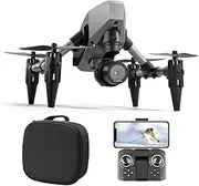 Foldable Mini Drone With HD Camera Dual Lens 2.4G WiFi FPV RC Quadcopter Optical Flow Localization Gesture Control With Carry Case Photography Drone With 3 Batteries