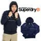 出清 透氣 刺繡logo 暗袋 深藍 極度乾燥 網眼 縮口 連帽 外套 superdry 帽可拆 #8491