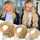 Micro Loop Ring Beads 100% Human Hair Extensions 1G/S Thick 200Strands Full Head