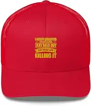 Trucker Cap Humorous Hair Baldy Skin Baldheaded Baldpated Novelty Hairless Barefaced Denudate Aficionado