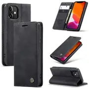 CaseMe iPhone 12 Classic PU Leather Folio Case Cover Apple iPhone12 [Black]