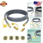 Flexible 12FT Natural Gas Hose with Quick Disconnect for Grills & Pizza Ovens