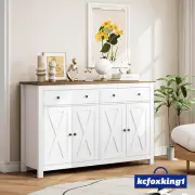 Sideboard Buffet Cabinet Cupboard Storage Side Console Table 2 Drawers 4 Doors