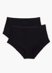 [Taking Shape] Taking Shape 2 Pack Australian Cotton Blend Briefs Size 16 in Black - Plus Size Women's Underwear Black