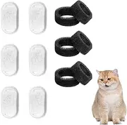 Cat Fountain Filter, Cat Fountain Filter, Replacement Filter for Drinking Fountains, 6 Pieces Carbon Filters and 6 Pieces Foam Filter, Drinking Fountain Cat Replacement Filter for Stainless Steel
