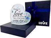 WOSHIDEFA Crystal Glass Heart Memorial Bereavement Gift Sympathy Condolence Gift Sympathy Table Decorations for Loss of Loved One Table Centerpieces Remembrance Decorations