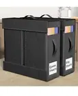 Miaocona 2 Pack L-size Bed Sheet Set Organizer, Foldable Sheet Storage Box black