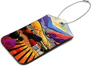 [YTYVAGT] Luggage Tags for Suitcases,Travel Tags for Luggage,Colored Trees Field Mountains,2-Pc