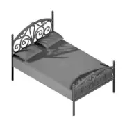 Drums and Crates 1/72 Miniature Furniture Iron Double Bed Type 6