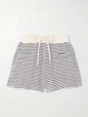[R13] R13 - Striped Cotton-jersey Shorts - Navy - x small x small Blue