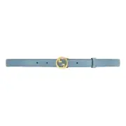 BNWT Gucci Thin Cloudy Blue Leather Belt Size 75/30 Waist $550