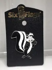 Vintage Six Flags Standing Pepe Le Pew Looney Tunes Enamel Pin #0445
