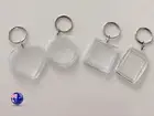 2x Small Plastic Photo Frame Name Tag Key Ring Key chain Holder Novelty Gift