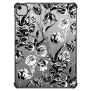 iPad Air (4th/5th gen) iPad Impact Case Black and white tulips pattern - vintage illustration