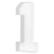 2.3ft Mosaic Numbers for Balloons, Number 1 Balloon Frame White Marquee Number