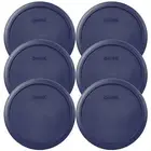 Pyrex Blue Plastic Round 6/7 Cup Storage Lid Cover 7402-PC 6 Pack for Glass Bowl