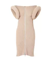 chunky-knit mini dress XXS light brown