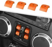 Orange Window Control Switch Button Cover Trim For Jeep Wrangler JK JKU 2012-18 (for: Jeep)