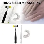 Round Ring Mandrel Metal Ring Sizer Gauge Jewelers Rubber Mallet Hammer Ring