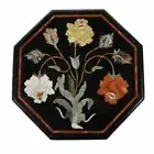 18" Marble side Table Top Semi precious Stones Inlay work Home room Furniture