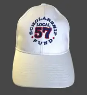 NWT Laborers Local 57 Scholarship Fund Strap Back Hat Cap White OSFA Hook & Loop