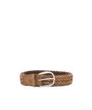 Suede Plot Braided Belt 105 TABAC