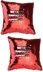 Luxshiny 2pcs Two Tone Glitter Sequins Pillow Case European Pillow Cover Cushion Cover for Sofa Bed Decor