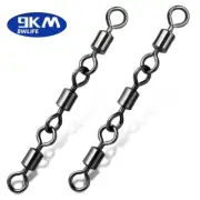 9KM 30Pcs Three Joint Rolling Swivels Fishing Accessories Fishing Barrel Swivel