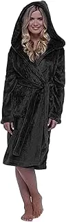 [Generic] Silk Sleepwear Shorts Plush Lengthened Bathrobe Clothes Long Sleeved Robe Hooded Soft Coat Womens Sleepwear Romper