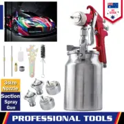 1L Suction Spray Gun Heavy Duty 1.3/1.7/2mm 3× Nozzle Paint Spray Gun Air Inlet
