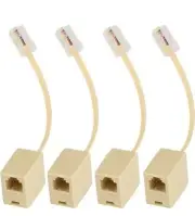 New! RJ45 to RJ11 Converter Adapter Connector M/F Cable (Cream 4 Pack)