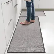 2PC Non Slip Kitchen Floor Mats Front Sink Comfort Rugs Door Mat Laundry Grey