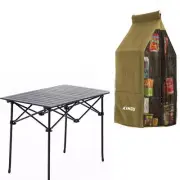 Adventure Kings Aluminium Roll-Up Camping Table Lightweight + Hanging Pantry