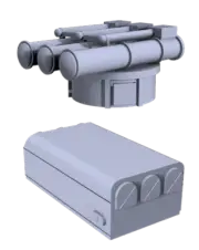 L'Arsenal Models 1/350 550mm TORPEDO TUBE WITH CASE (4) 3D Printed Set
