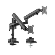 Brateck LDT84-C024P-B DUAL SCREEN POLE-MOUNTED HEAVY-DUTY MECHANICAL SPRING MONITOR ARM BLACK