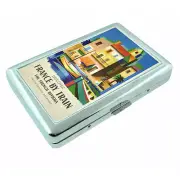 Vintage Poster D90 Silver Cigarette Case Holder Discover France by Train Rivera