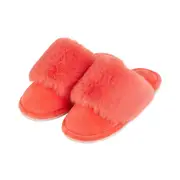 Annabel Trends Womens Closed Toe Indoor Slippers Pair Cosy Luxe - Melon