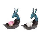 Backflow Incense Burner Waterfall Lotus Yoga Office Stick Incense Holder Elk