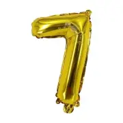 Number Seven Balloon Gold Number 7 Balloon 32" Foil Mylar Gold Number Balloon
