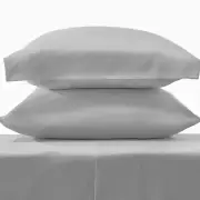 Grey 300TC Sateen Standard Pillow Case - Set of 2 - Levtex Home