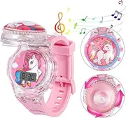 [Vspek] Children's Watch Girls Digital Watches for Children Watch Kids Watches for Girls Date Stopwatch LED Lights Cute 3D Cartoon Girls Watch Strap Outdoor Watch Children's Watch for Girls from 3-10 Years