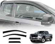 OAD4X4 Weathershields Compatible with Ford Ranger Next-Gen Extra Cab 2022-Onwards, Weather Shields Window Visors Wind Deflectors Sun Rain Guard 4PCS Set