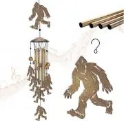 Bigfoot Wind Chimes Outdoor Sasquatch Decor, Deep Tone Soothing Melodic Tones...