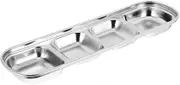 GRADENEVE Stainless Steel Sauce Dish with Section Design Dipping Sauce Tray for Condiments for Homes Restaurants Cafes Easy to Clean Plate